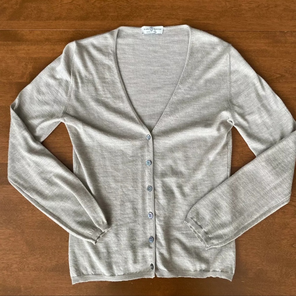 Diane Firsten Cashmere Cardigan Sweater Button Front Size Small